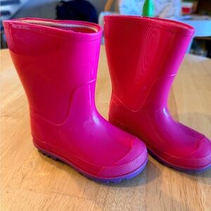 Hot Pink Toddler Rain Boots US 6 Purple Sole Waterproof